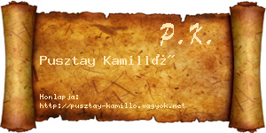 Pusztay Kamilló névjegykártya